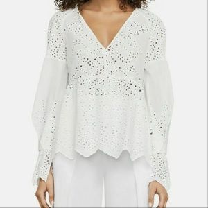 BCBG Maxazria Cambria Eyelet Blouse